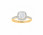Serene Grace Cushion Halo Moissanite Silver Ring