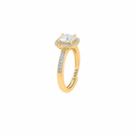 Serene Grace Cushion Halo Moissanite Silver Ring