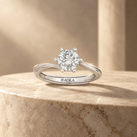 Avyanna Solitaire Moissanite Silver Ring