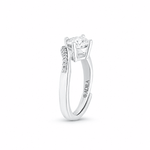 Kiara Chevron Solitaire Moissanite Silver Ring