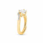 Kiara Chevron Solitaire Moissanite Silver Ring