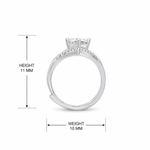 Kiara Chevron Solitaire Moissanite Silver Ring