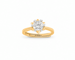 Arnika Lotus Solitaire Moissanite Silver Ring