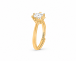 Arnika Lotus Solitaire Moissanite Silver Ring