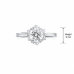 Arnika Lotus Solitaire Moissanite Silver Ring