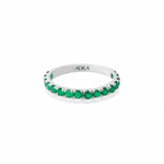Matcha Pop Emerald Silver Band Ring