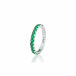 Matcha Pop Emerald Silver Band Ring
