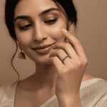 Matcha Pop Emerald Silver Band Ring
