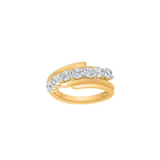 Bridge Band Moissanite Ring