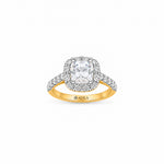 The Halo Cushion Moissanite Ring