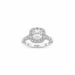 The Halo Cushion Moissanite Ring