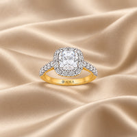 The Halo Cushion Moissanite Ring