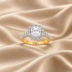 The Halo Cushion Moissanite Ring