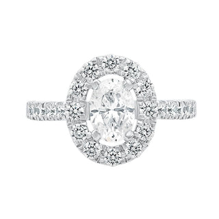 The Halo Oval Ring with Moissanite Stones in 925 Sterling Silver - Adila