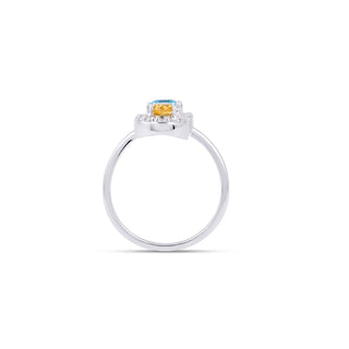 Soleia Multi-stone Silver Moissanite Ring | Adila