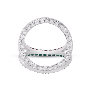 Trinity Prism Silver Gemstone Ring | Adila Jewels