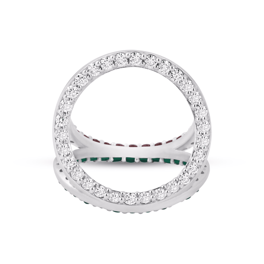 Trinity Prism Silver Gemstone Ring | Adila Jewels