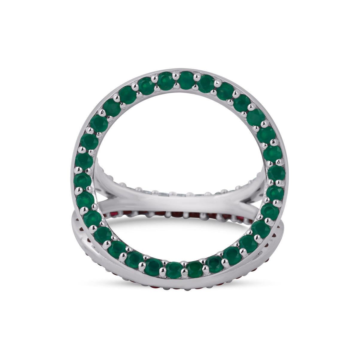Trinity Prism Silver Gemstone Ring | Adila Jewels