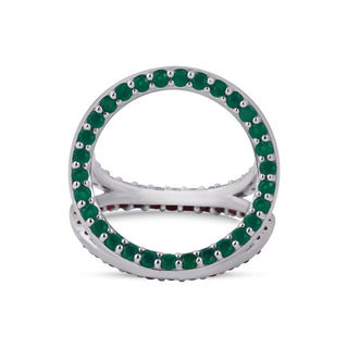 Trinity Prism Silver Gemstone Ring | Adila Jewels