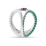Trinity Prism Silver Gemstone Ring | Adila Jewels