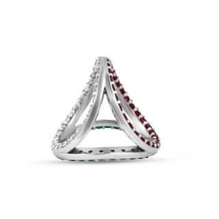 Trinity Prism Silver Gemstone Ring | Adila Jewels