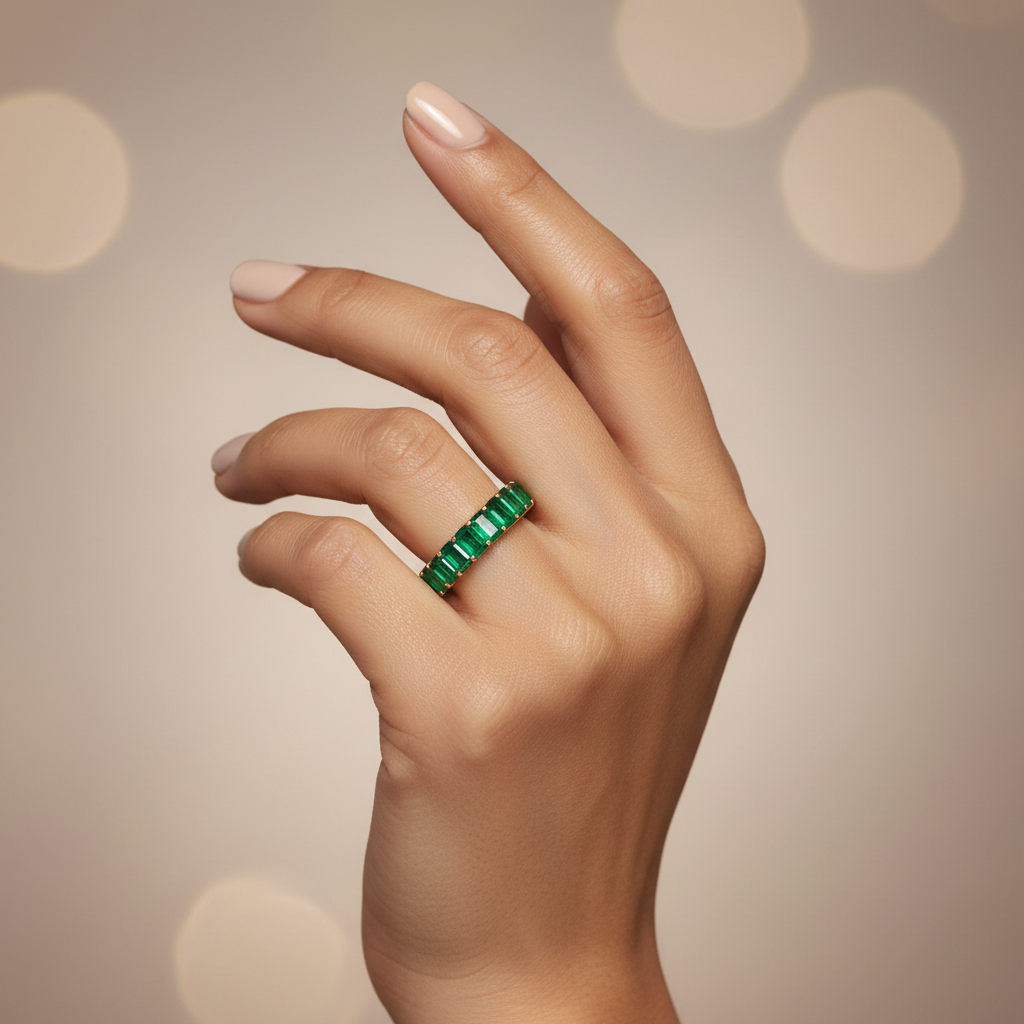 Emerald Slush Eternity Band Ring