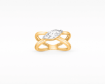 Cross-Over Marquise Moissanite Silver Ring