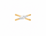 Cross-Over Marquise Moissanite Silver Ring