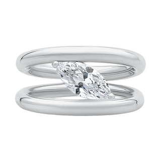 Vira Marquise Shape Moissanite Stone Ring in Sterling Silver