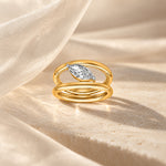 Vira Marquise Moissanite Silver Ring