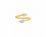 Two Stone Pear Shape Moissanite Bypass Ring