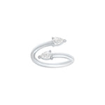 Two Stone Pear Shape Moissanite Bypass Ring
