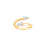 Two Stone Pear Shape Moissanite Bypass Ring
