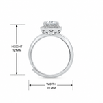 Serene Grace Cushion Halo Moissanite Silver Ring