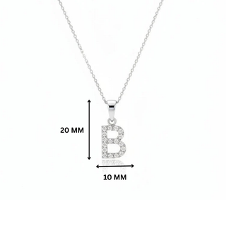 Timeless Initial B Moissanite Silver Pendant