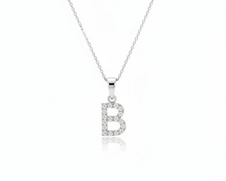 Timeless Initial B Moissanite Silver Pendant