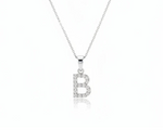 Timeless Initial B Moissanite Silver Pendant