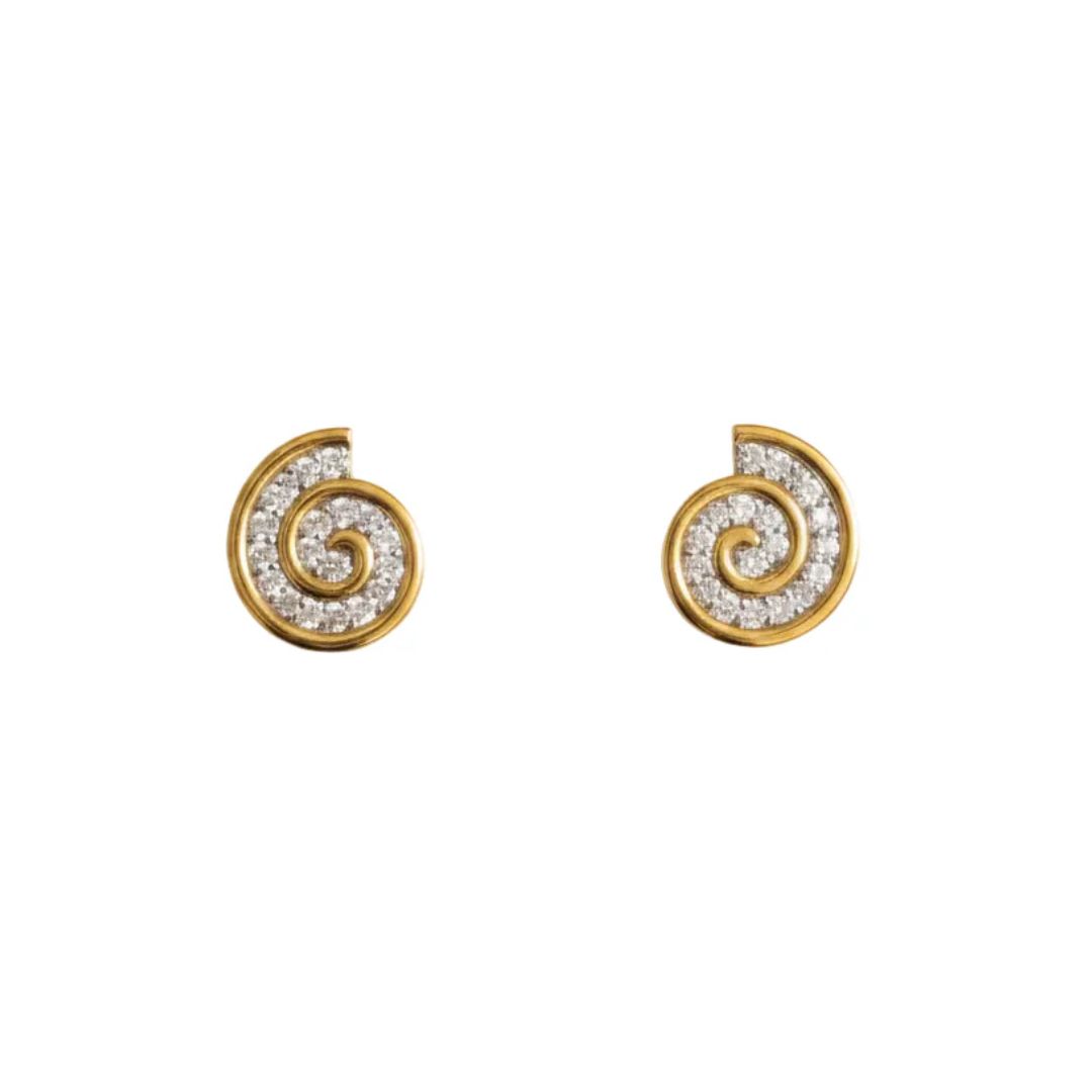 Nerina Shell Silver Moissanite Earrings