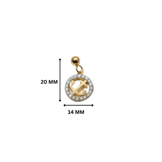 Circle Anchor Slider Charm Silver Moissanite