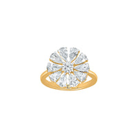 Pear Flower Shape Moissanite Ring