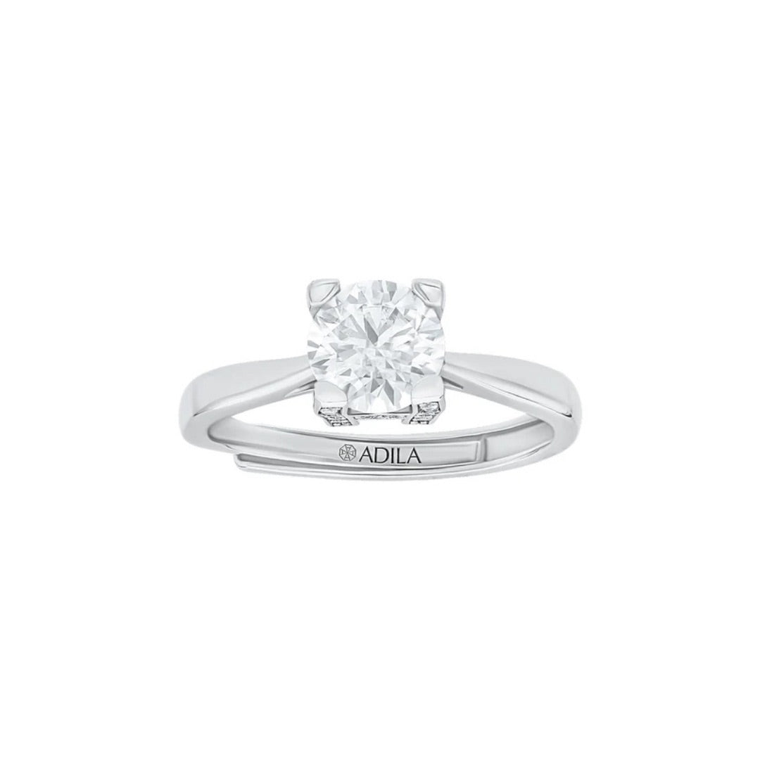 Lunaira Moon-Inspired Moissanite Silver Ring