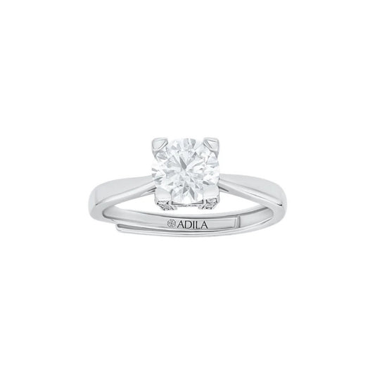 Lunaira Moon-Inspired Moissanite Silver Ring