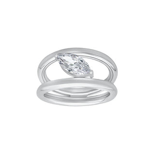 Vira Marquise Moissanite Silver Ring