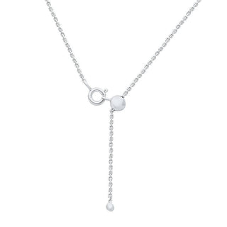 Bezel Round Necklace with Diamonds in 925 Sterling Silver - Adila