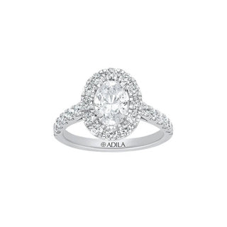 The Halo Oval Moissanite Ring