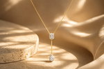Aarohi Emerald & Pear Moissanite Lariat Necklace