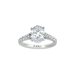 The Cathedral Oval Moissanite Ring