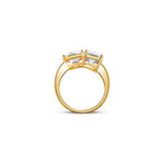 Twin Flame Moissanite Dual Solitaire Silver Ring