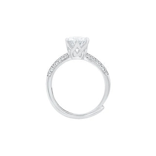 Infinity Glow Double Band Moissanite Silver Ring