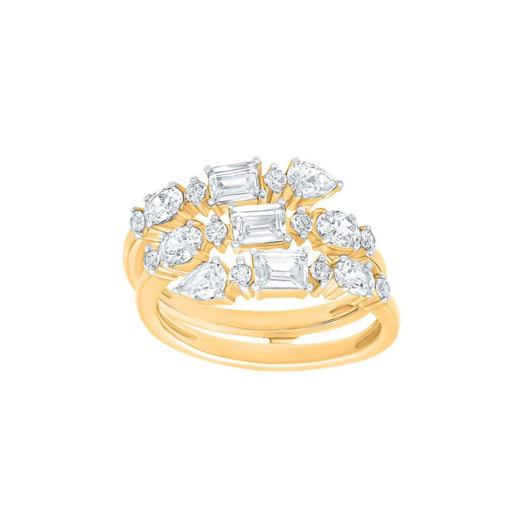 Spiral Multi-shape Moissanite Ring
